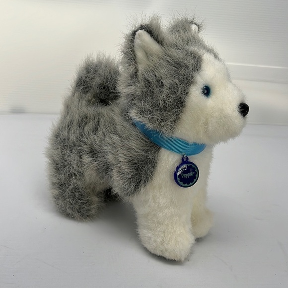 American Girl Dog Pet Pepper Siberian Husky Plush 7” Puppy Blue Eyes Plush - Picture 1 of 10